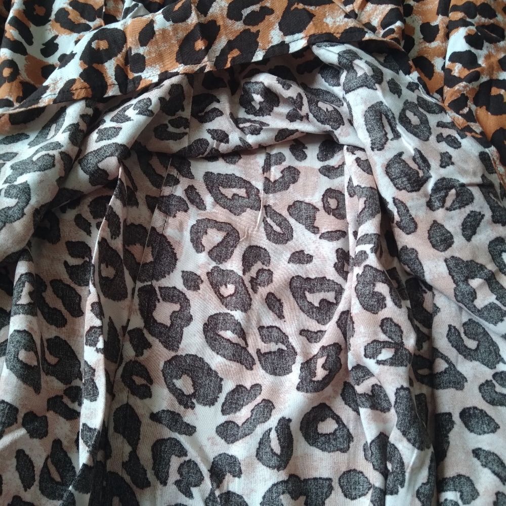 Intro. Brown Black Leopard Animal Print High Low Hem Plus Size Skirt Women's 3X - Picture 13 of 13